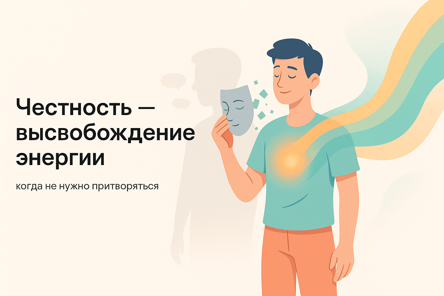 Честность - высвобождение энергии когда не нужно притворяться